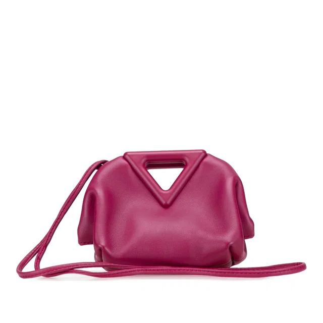 Pink Bottega Veneta Leather Point Coin Purse Satchel in Pink Leather from Designer Revival