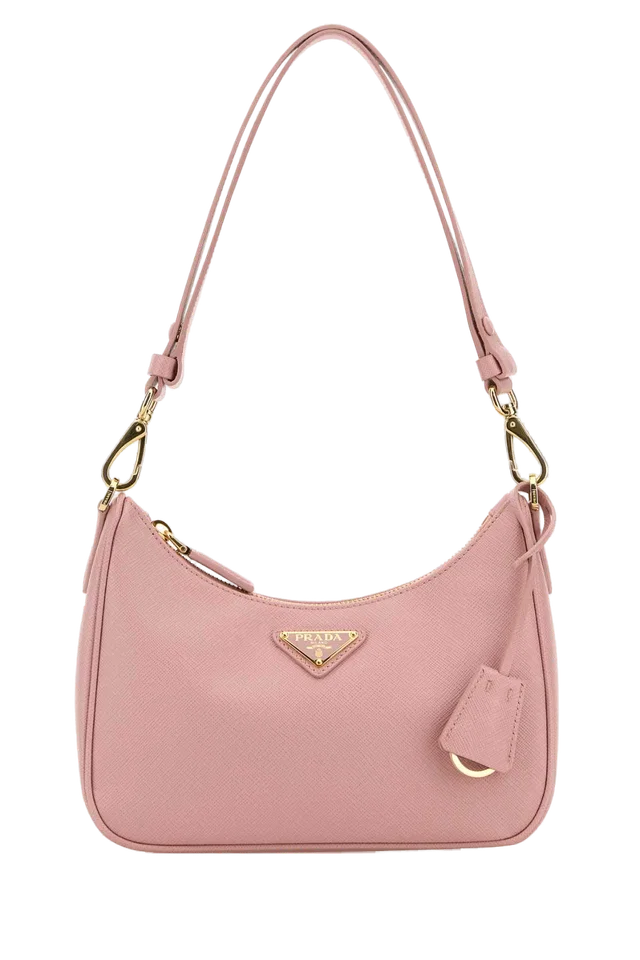 Prada Re-Edition Shoulder Bag — Pink in Pink Saffiano leather from HEWI