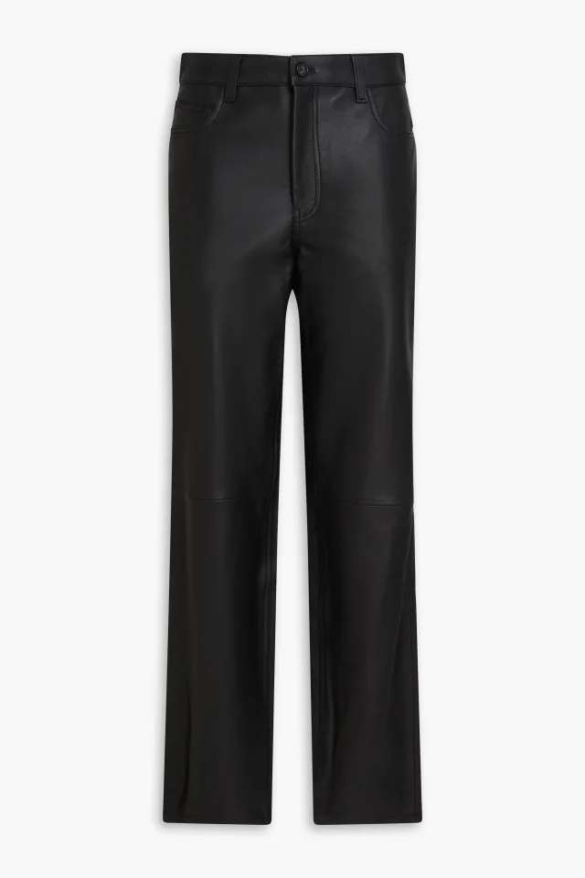 Toteme Leather Slim-Leg Pants in Brown, photo 5 of 8 from THE OUTNET