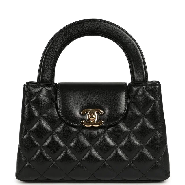Chanel Small Kelly Shopper Black Shiny Lambskin Gold Hardware in Black Lambskin from Madison Avenue Couture