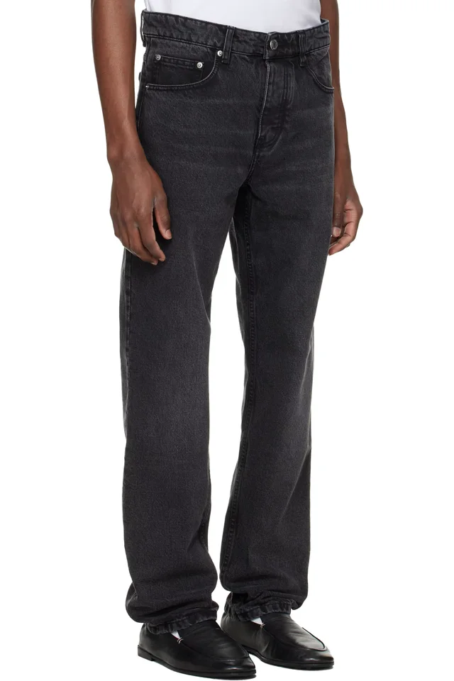AMI Paris Black Cotton Classic Fit Jeans, photo 2 of 4 from SSENSE