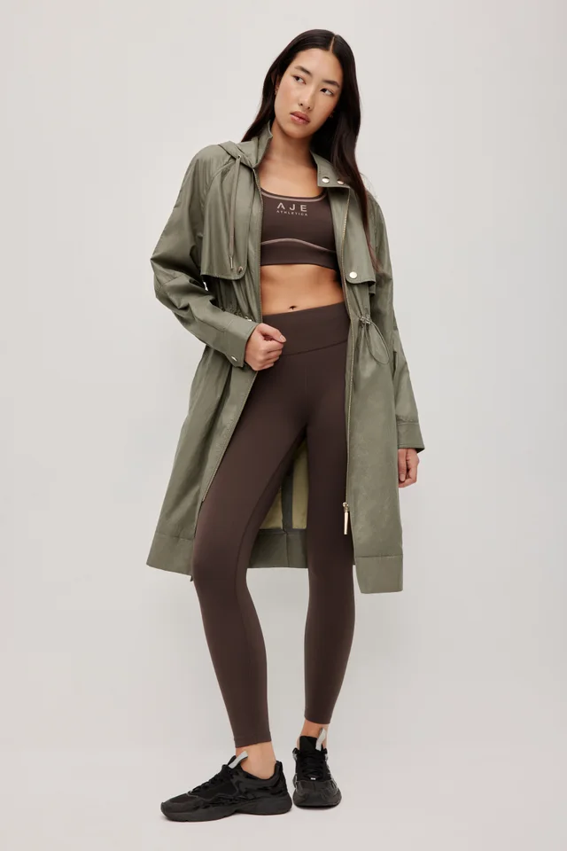 Athletica Drawcord Hooded Trench Coat in Beige from Aje, photo 1 of 1