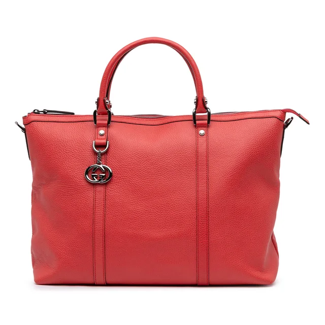 Red Gucci Leather GG Charm Satchel in Red Leather from Designer Revival, photo 1 of 1