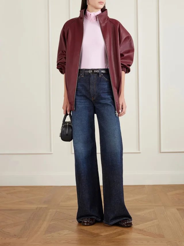COURRÈGES Buckled jersey mockneck bodysuit in Pink, photo 2 of 2 from NET-A-PORTER (Canada)