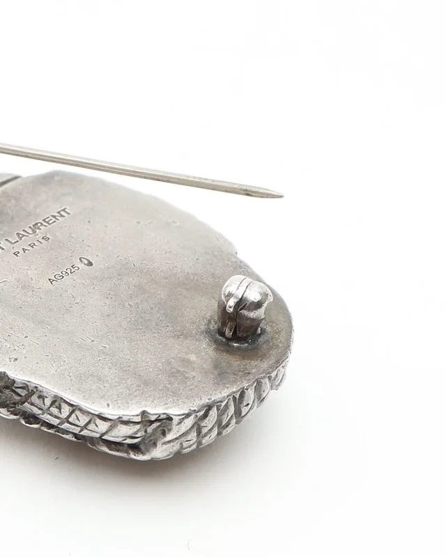 Saint Laurent Pineapple Silver Brooch in Silver from A Retro Tale, photo 5 of 5