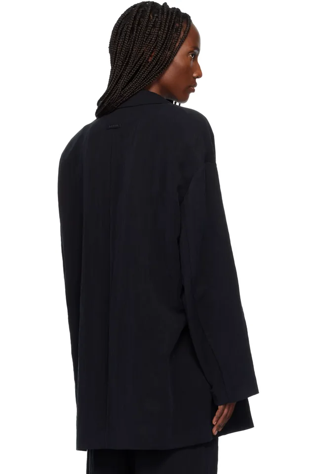 Fear of God Black Tencel Nylon Unlined Relaxed Blazer, photo 3 of 4 from SSENSE