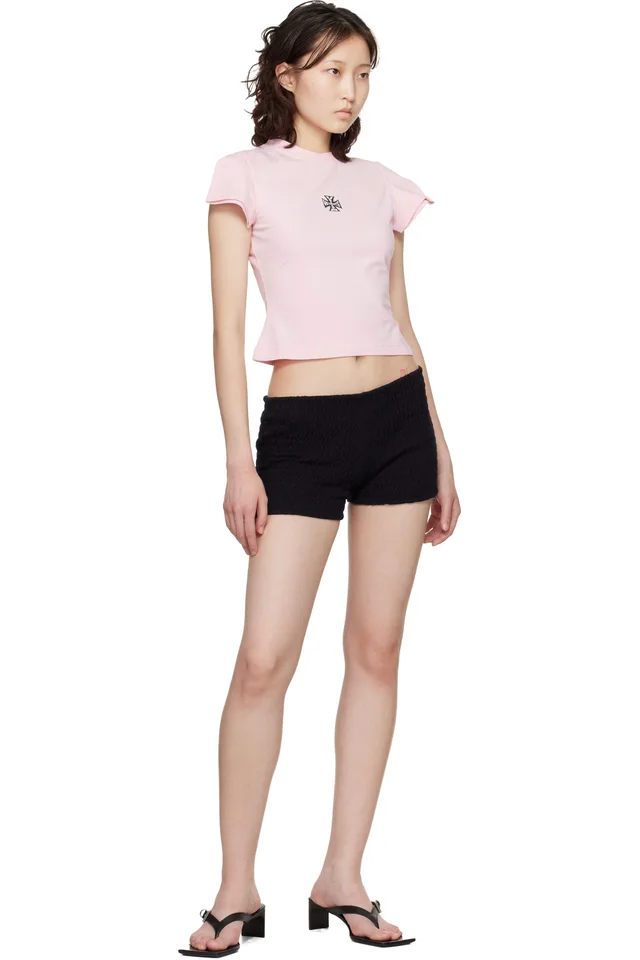 VETEMENTS Black Gathered Baby Shorts, photo 4 of 4 from SSENSE