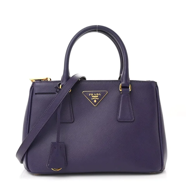 Prada Mini Galleria Tote Saffiano Lux Lamb Leather Bag - Uva in Saffiano leather from H&T
