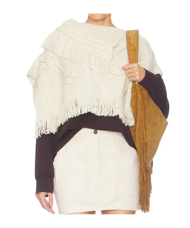 Isabel Marant Étoile Kacie Fringed Knit Cape from SENSER, photo 1 of 1