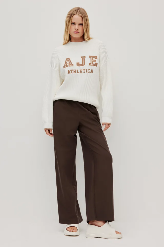 Athletica Varsity Logo Rib Jumper in White from Aje, photo 1 of 1