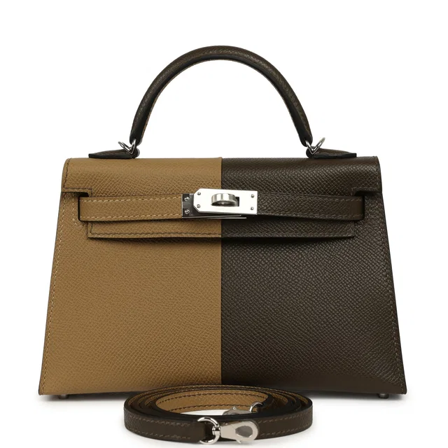 Hermès Casaque Kelly Sellier 20 Dune, Vert Loden Epsom Palladium Hardware in Green Epsom leather from Madison Avenue Couture