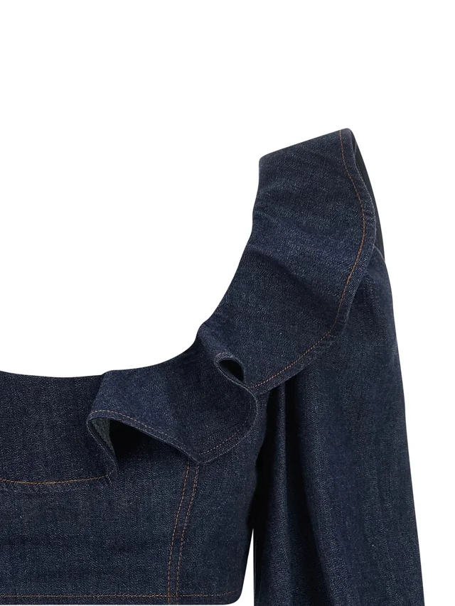 Zimmermann Aster Denim Frill Top, photo 3 of 4 from SENSER