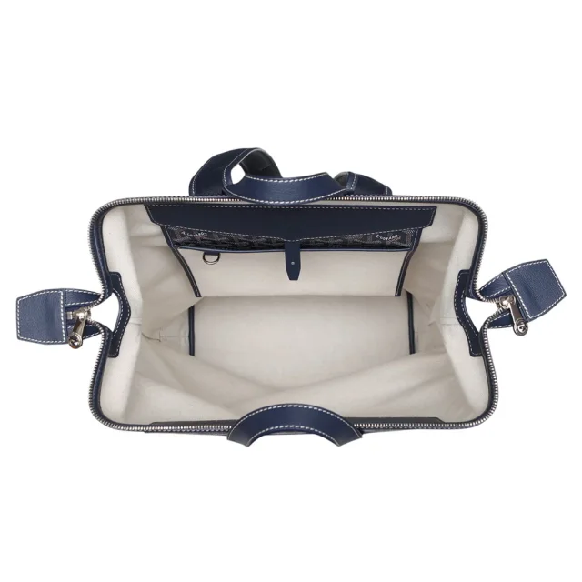 Goyard Sisal Bread Backpack Navy BlueCISALPMMLTY12CL12P PVC Leather in Navy Leather from GALLERY RARE, photo 5 of 13