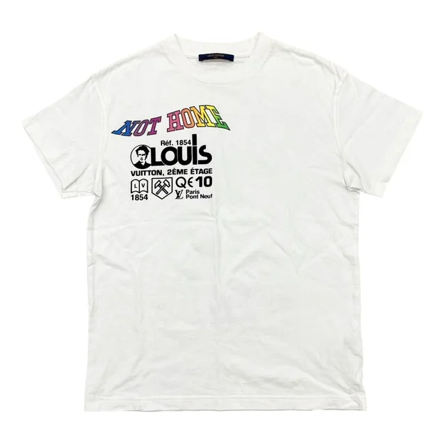 Louis Vuitton Short Sleeve T-Shirt Kansas Wind Print Lvo XXS Cotton Logo White in White from The Reluxe