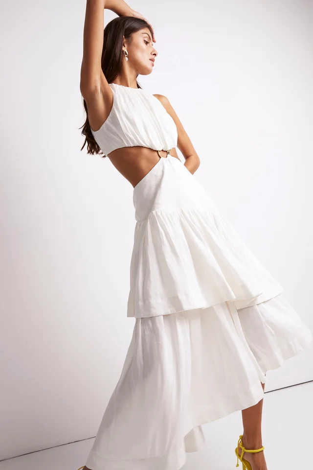 AJE Caliente Cut Out Dress in White from Aje, photo 1 of 1