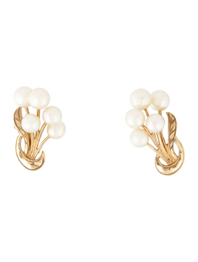 Mikimoto 14K Pearl Clip-On Earrings in multicolor from The RealReal