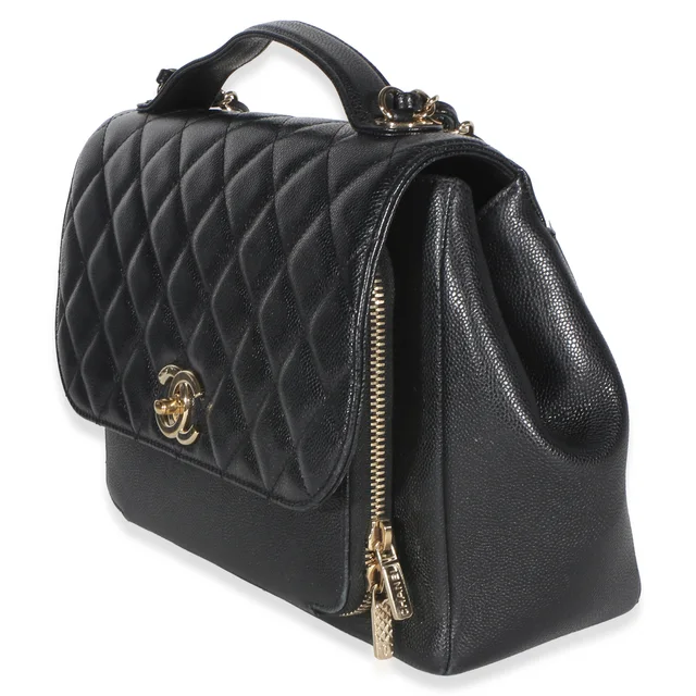 Chanel Black Quilted Caviar Large Business Affinity Flap Bag in Black Caviar leather from myGemma, photo 2 of 2