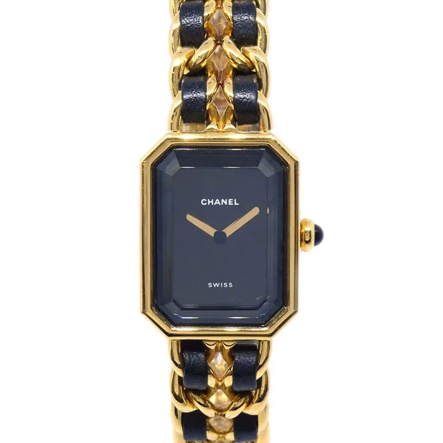Chanel Premiere Watch Gold #XL in Gold Leather from AMORE Vintage Tokyo