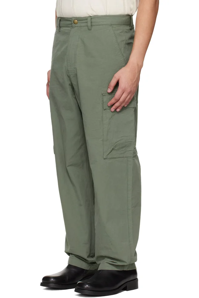 Barbour Khaki Spey Poplin Relaxed Cargo Pants, photo 4 of 5 from SSENSE
