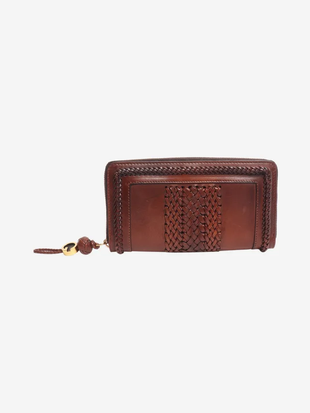 Gucci Vintage brown braided leather wallet in Brown Leather from Sign of the Times, photo 2 of 2