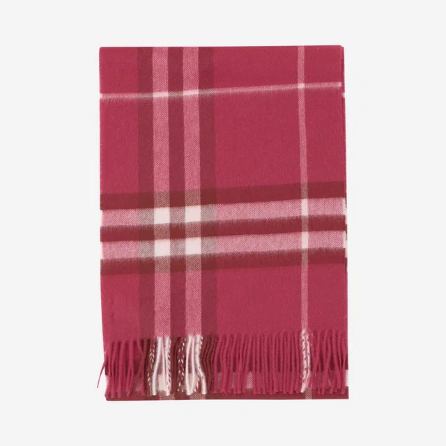 Burberry Giant Check Cashmere Scarf — Pink Scarfs in Pink Cashmere from HEWI