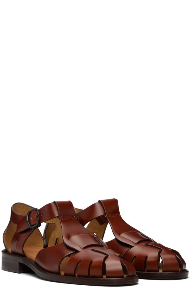 HEREU Brown Pesca Sandals, photo 4 of 5 from SSENSE