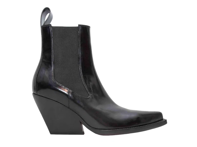 Black Bottega Veneta Patent Pointed-Toe Wedge Chelsea Boots Size 37 in Black Patent leather from Designer Revival