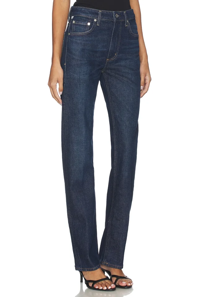 Citizens of Humanity Zurie Straight Leg Jeans in Dark Indigo, photo 2 of 6 from REVOLVE (Canada)