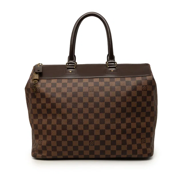 Brown Louis Vuitton Damier Ebene Greenwich PM Travel Bag in Brown Canvas from Designer Revival