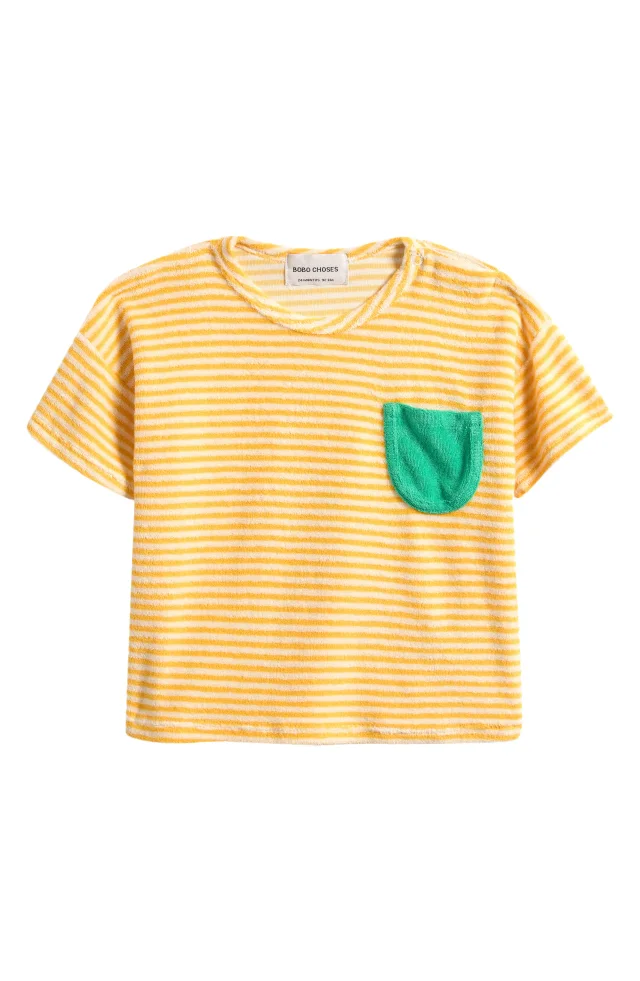 Bobo Choses Yellow Stripes Terry Cloth T-Shirt in Yellow from Nordstrom Rack, photo 1 of 1