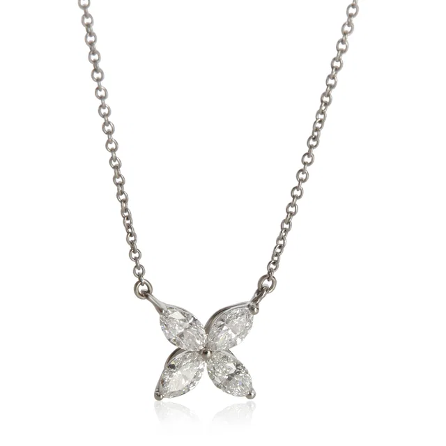 Tiffany & Co. Platinum Diamond Large Model Victoria Pendant 950 from HEWI