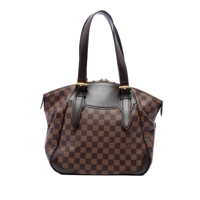 Brown Louis Vuitton Damier Ebene Verona MM Shoulder Bag in Brown Canvas from Designer Revival
