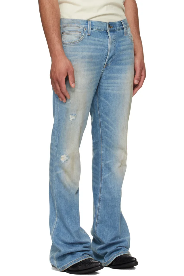 COÛT DE LA LIBERTÉ Blue Jimmy Sioux Stretch Flare Jeans, photo 2 of 4 from SSENSE