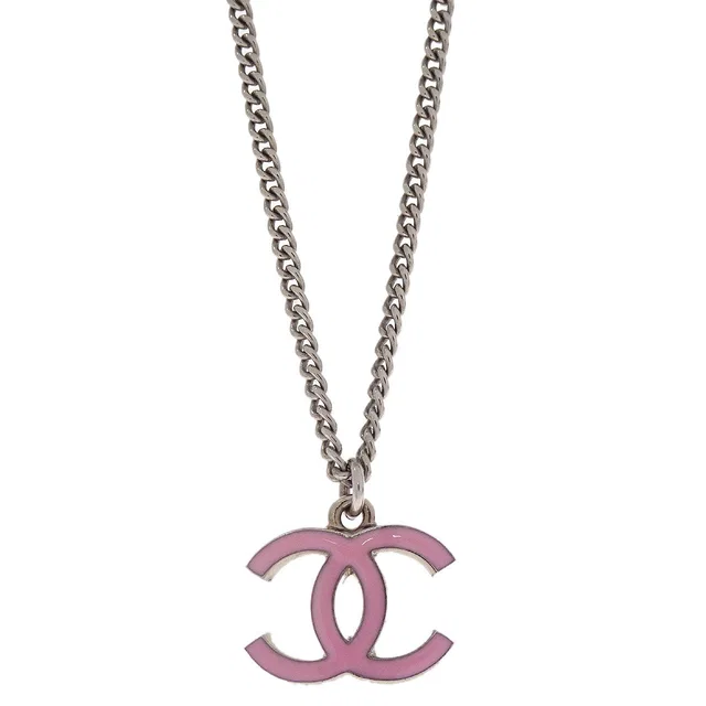 Chanel CC Chain Necklace Pendant Silver Costume Pearl C19C in Silver from AMORE Vintage Tokyo