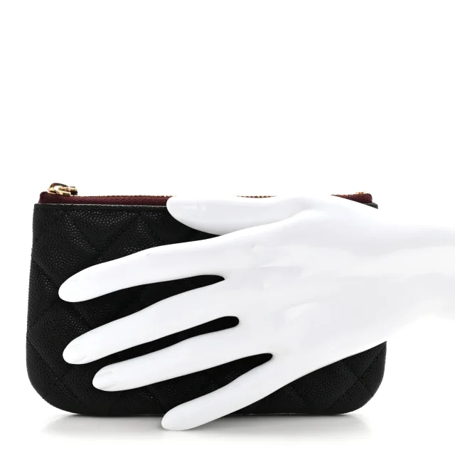 Chanel Caviar Quilted Small Pouch Black in Black Caviar leather from FASHIONPHILE, photo 2 of 8