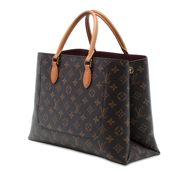Brown Louis Vuitton Monogram Flower Tote Satchel in Brown Coated canvas from Designer Revival, photo 2 of 2