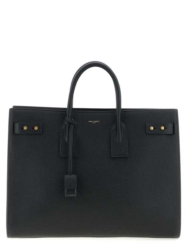 Saint Laurent Sac De Jour Top Handle Bag — Black in Black Caviar leather from HEWI