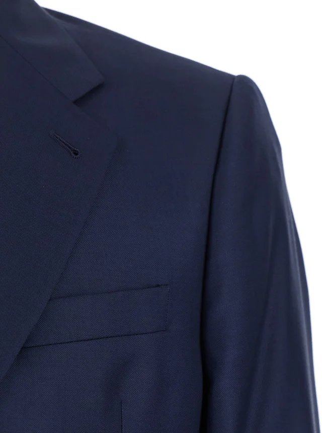 Emporio armani Blue Single-breasted Suit with Notched Revers in Wool for Men in Blue, photo 6 of 6 from Gaudenzi Boutique