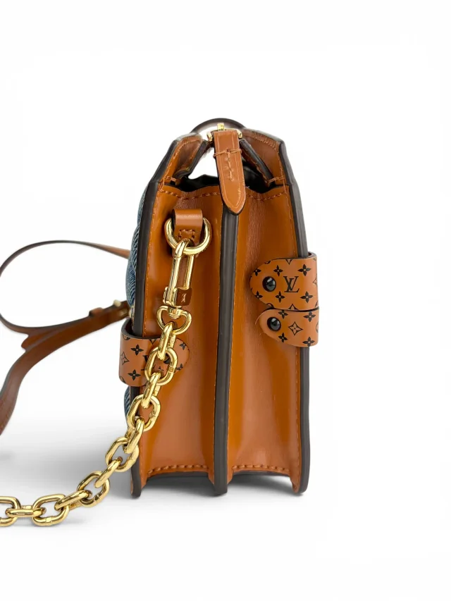 Louis Vuitton Limited Edition Denim Calfskin Malletage Trunk Clutch in Calfskin from Season 2 Consign, photo 3 of 10