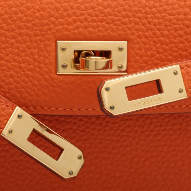 Hermès 2001 Kellyad PM Orange in Orange Togo leather from VINTAGE QOO TOKYO, photo 11 of 13