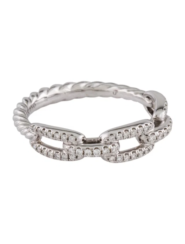 David Yurman 18K Diamond Stax Chain Link Band in multicolor from The RealReal