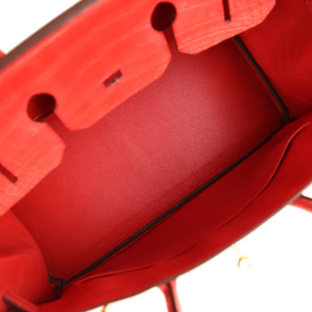 Hermès Birkin 35 Geranium Matte Alligator Gold Hardware in Crocodile from Madison Avenue Couture, photo 8 of 9
