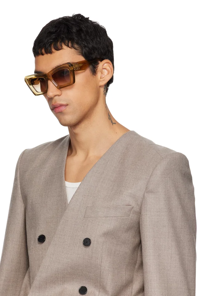 LOEWE Green Anagram Sunglasses, photo 4 of 4 from SSENSE