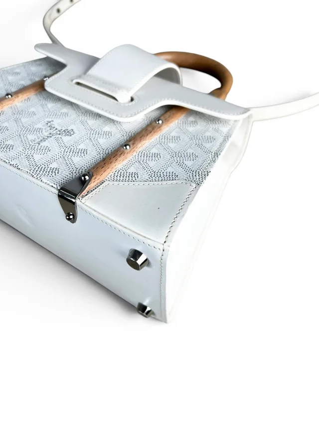 Goyard White Mini Saigon Top Handle in White Canvas from Season 2 Consign, photo 7 of 8