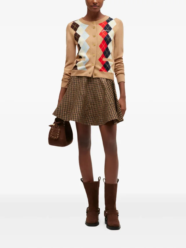 GANNI argyle print cardigan, photo 2 of 2 from FARFETCH