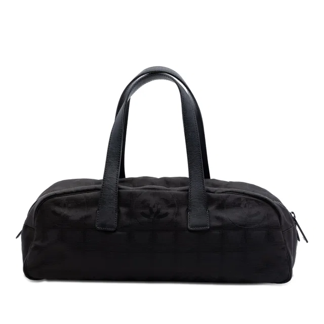 Black Chanel New Travel Line Nylon Handbag in Black Nylon from Designer Revival