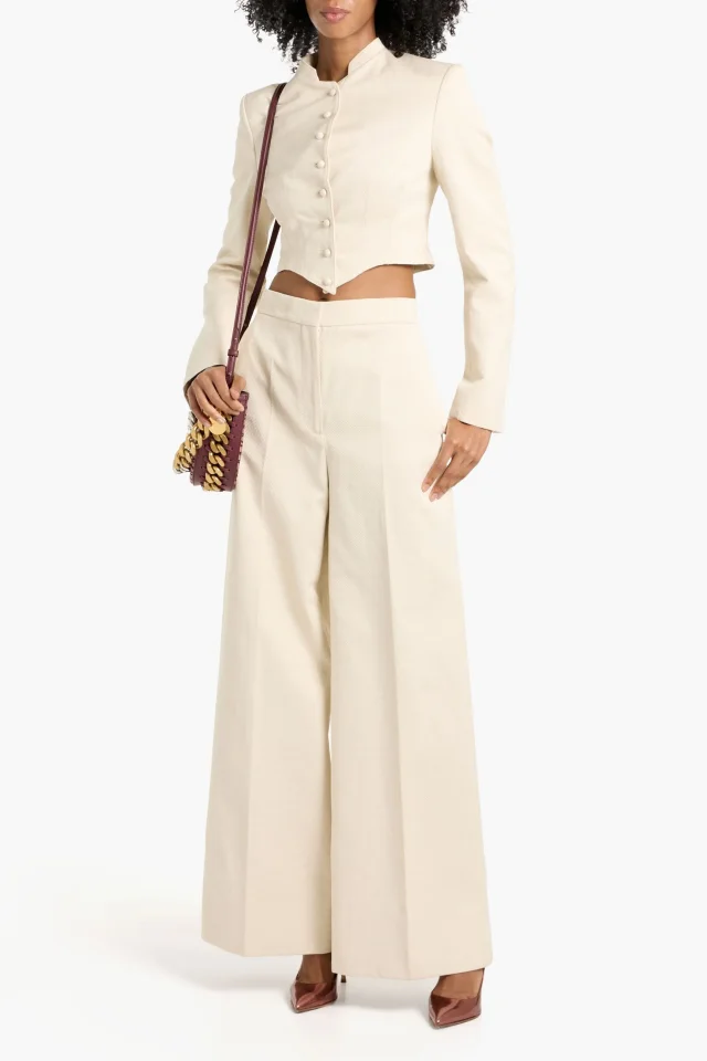 Stella McCartney Cropped Cotton and Linen-Blend Twill Jacket in White, photo 2 of 4 from THE OUTNET