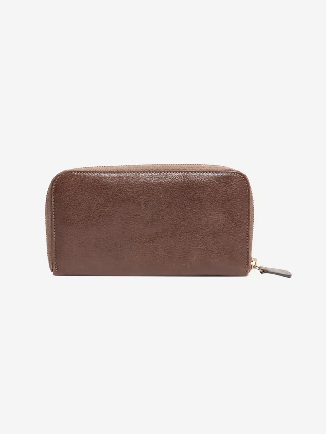 Marni Brown leather zip wallet in Brown Leather from Sign of the Times