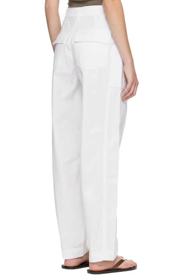 Matteau White Relaxed Cargo Pants, photo 3 of 4 from SSENSE