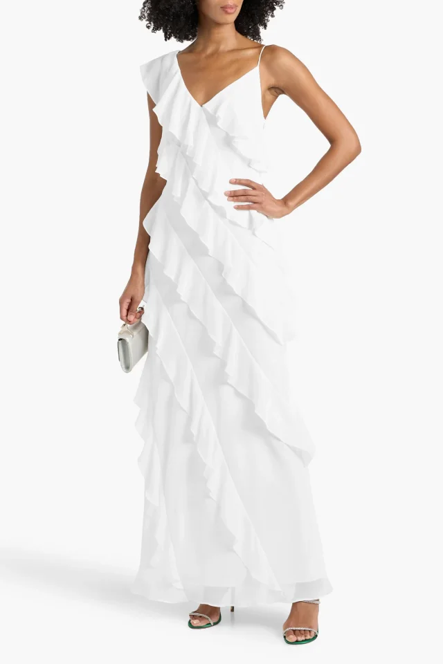 Mikael Aghal Ruffled Chiffon Maxi Dress, photo 2 of 4 from THE OUTNET